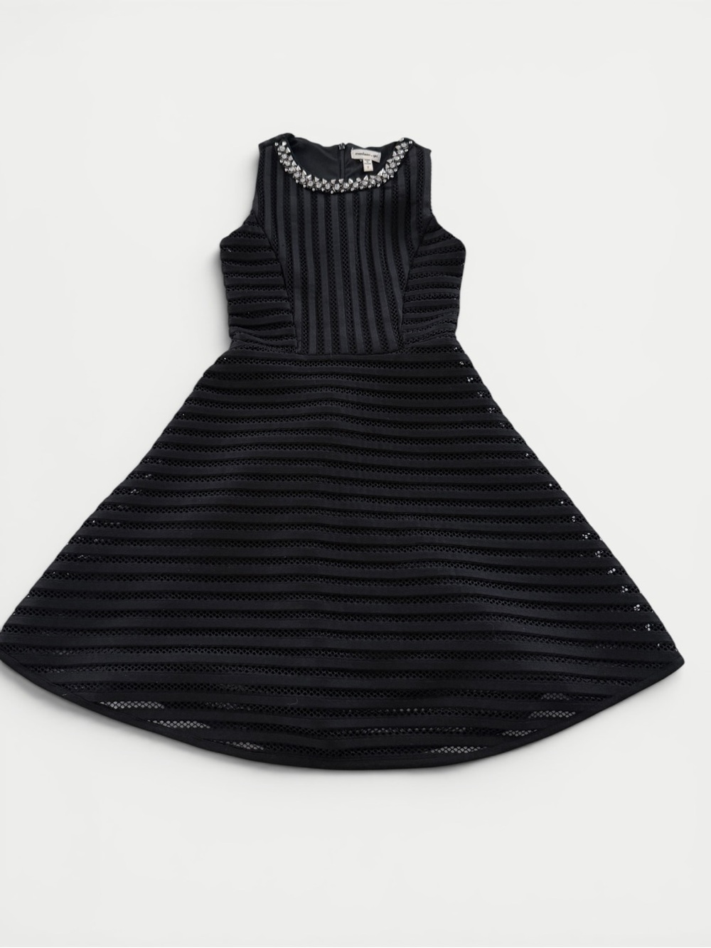 Monteau Girl Black Embellished Fit & Flare Dress Girls Size 7
